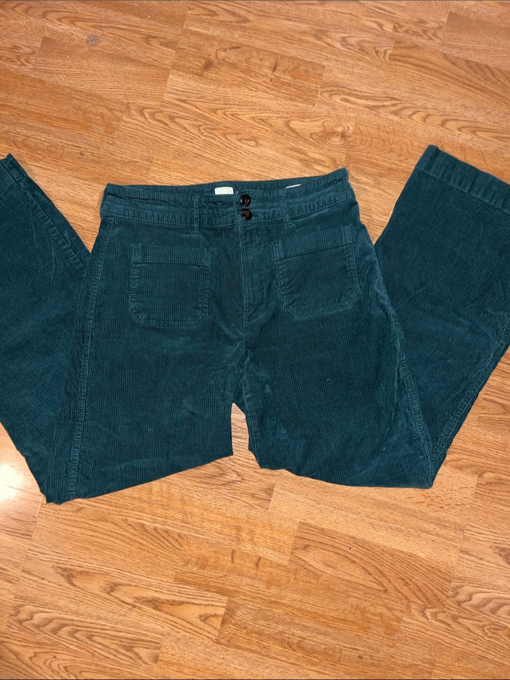 GAP Men's Teal Corduroy Trousers - Straight Leg